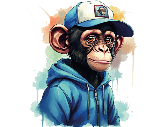 Bügelbild Affe Watercolor