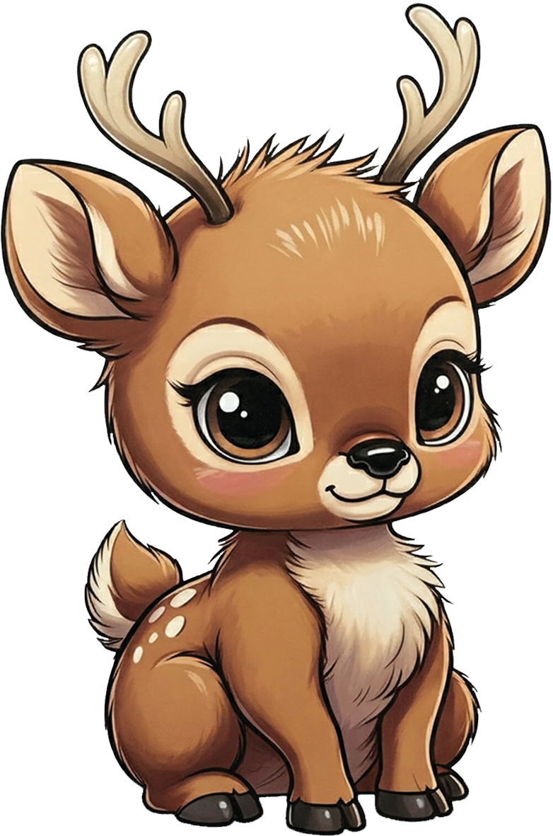 Bügelbild Babyrentier