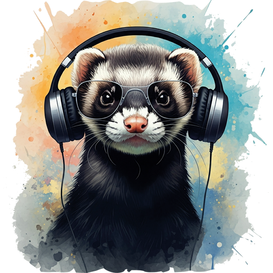 Bügelbild Frettchen Watercolor