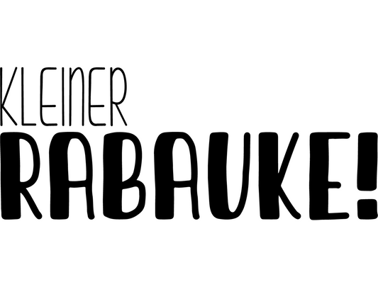 Bügelbild Spruch kleiner Rabauke