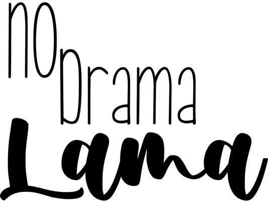 Bügelbild Spruch No Drama Lama