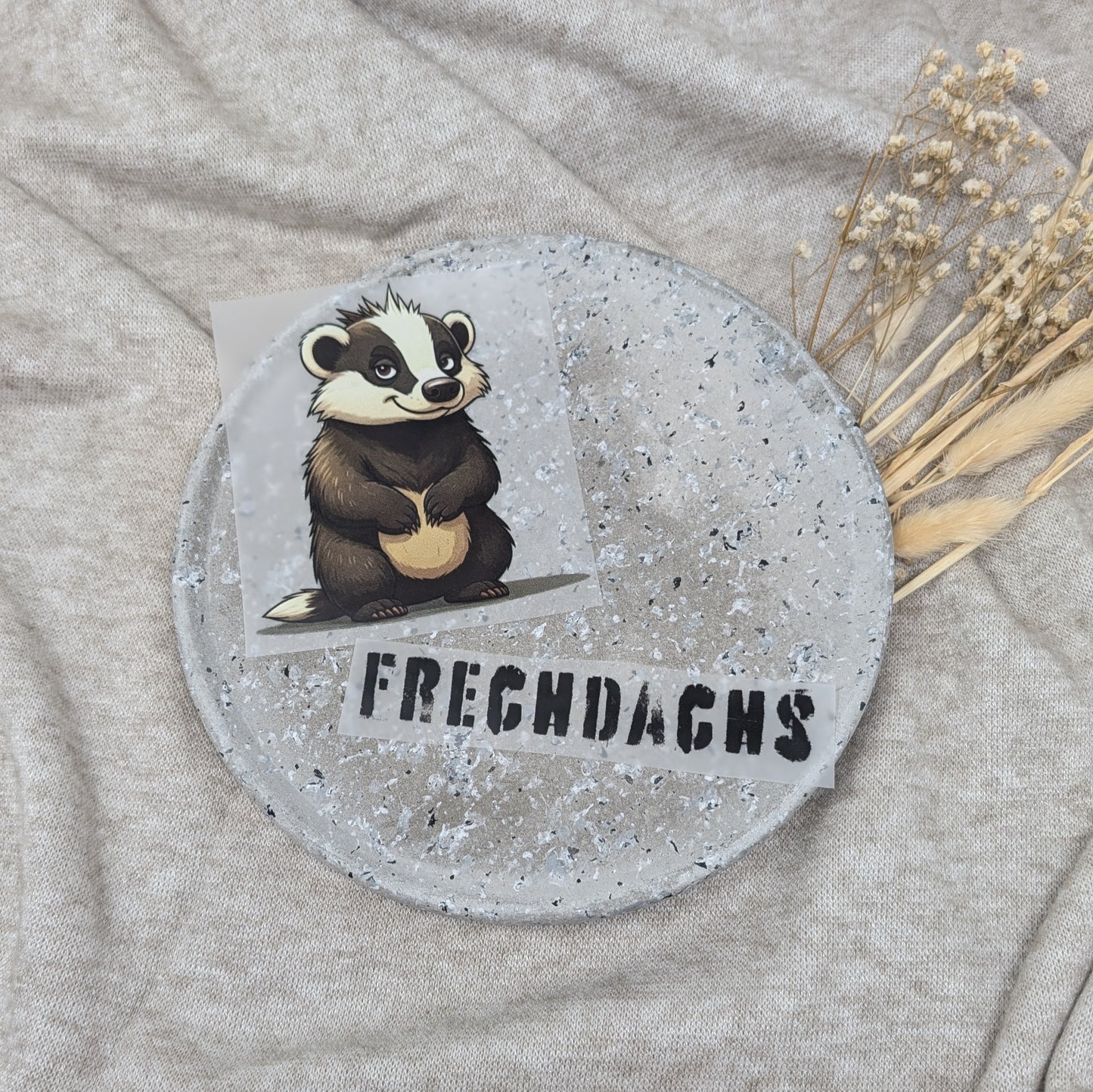 Bügelbild Spruch Frechdachs