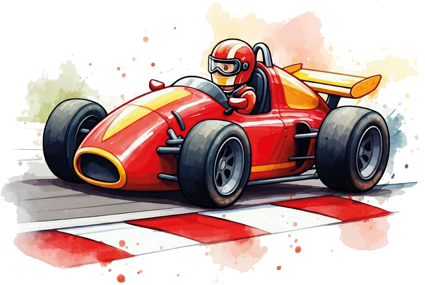 Bügelbild roter Rennwagen