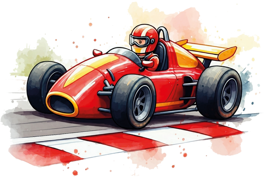 Bügelbild roter Rennwagen