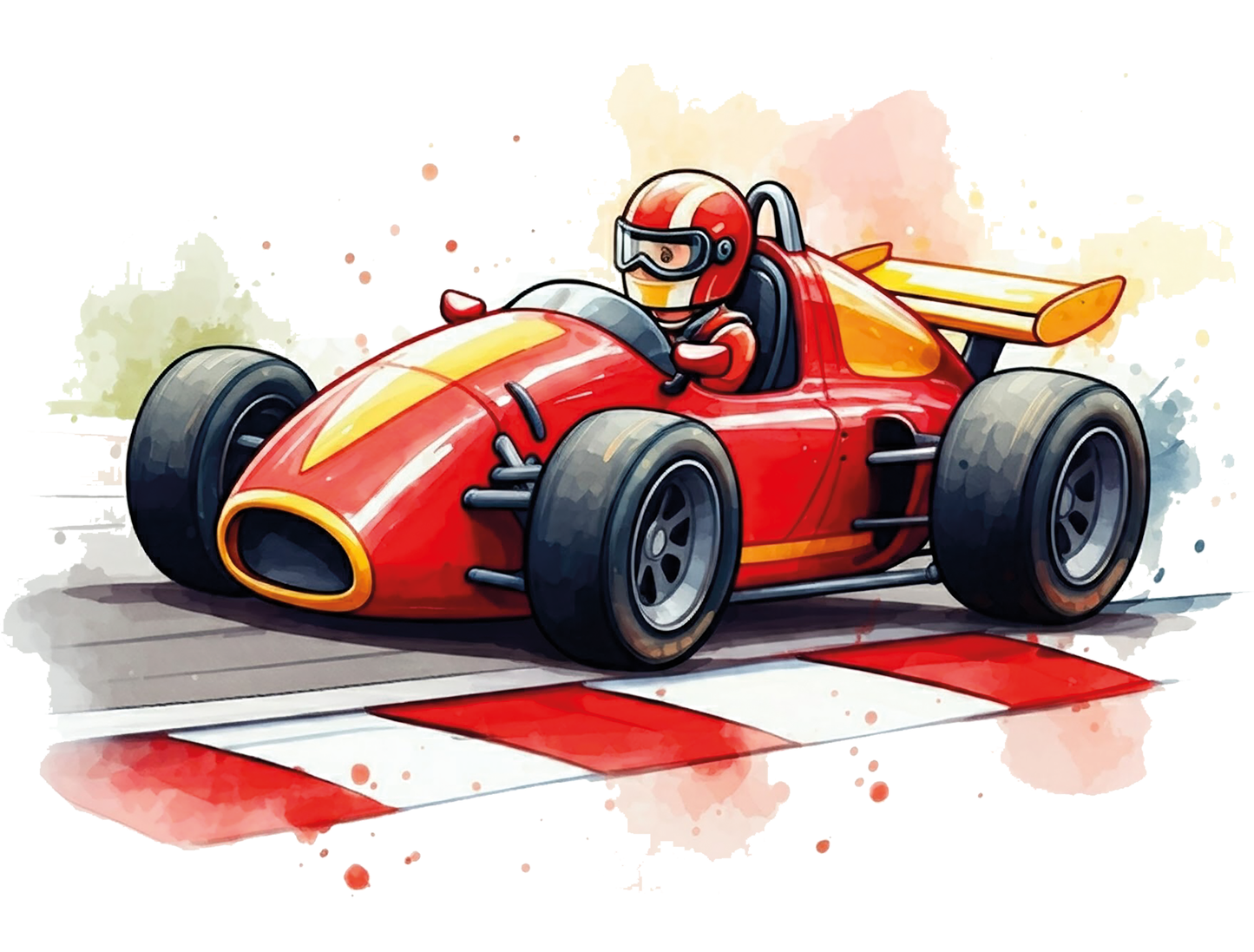 Bügelbild roter Rennwagen