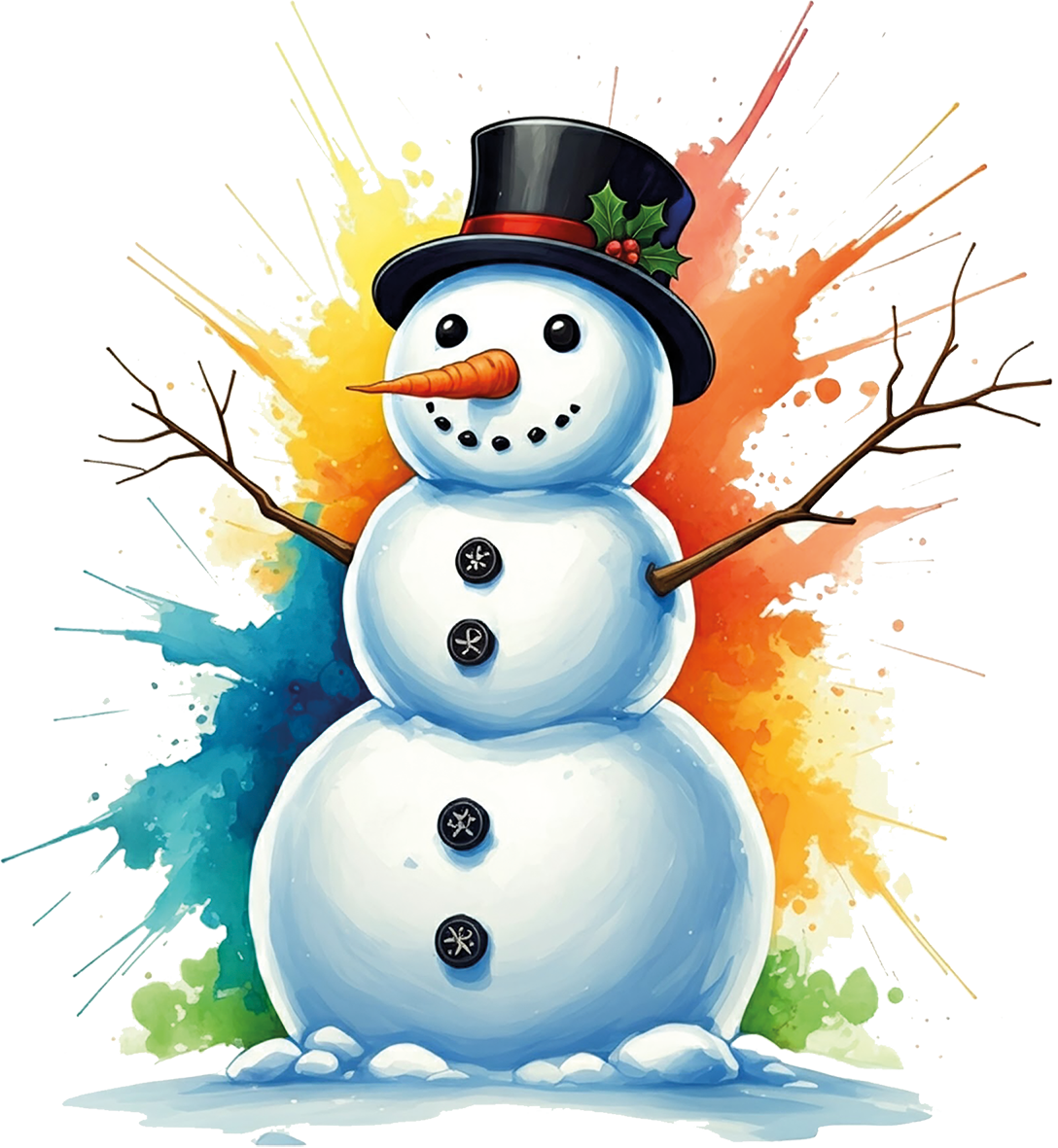 Bügelbild Schneemann