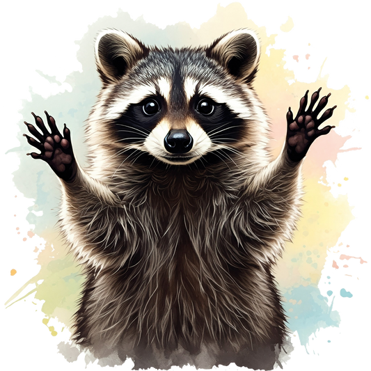 Bügelbild Waschbär Watercolor